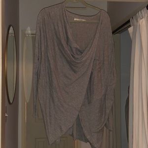 All saints grey cotton shrug sweater